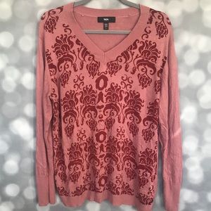 Mossimo Rose and Red Damask Sweater
